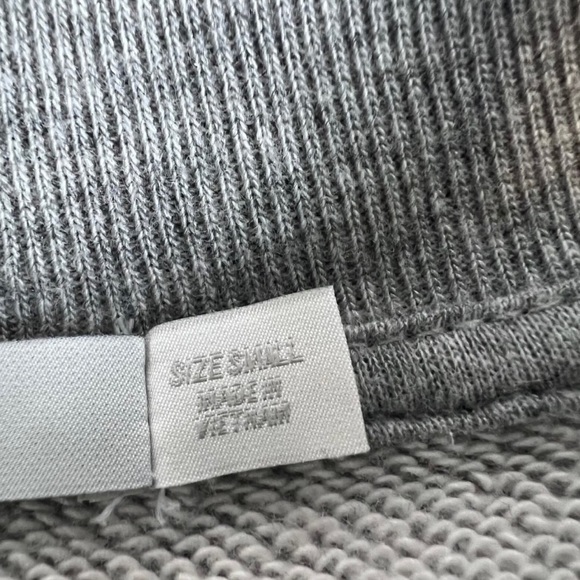 T by Alexander Wang Women Size Small Gray Crop Cutout Back Tie Sweatshirt - Picture 4 of 6